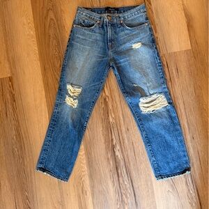 J Brand Women's Blue Distressed Boyfriend Jeans